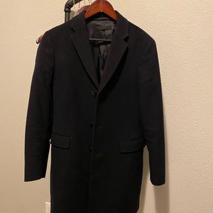 Navy Uniqlo Wool Cashmere Top Coat